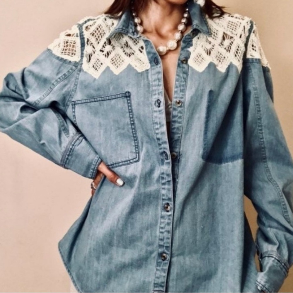 We the free Denim Fields Button Down